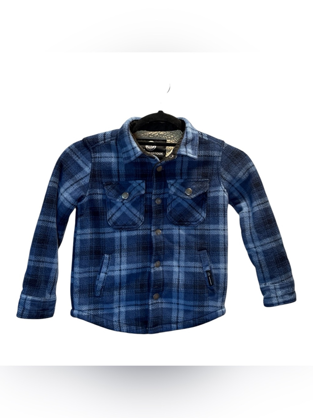 Weatherproof Kids Blue Plaid Button-Up Shacket